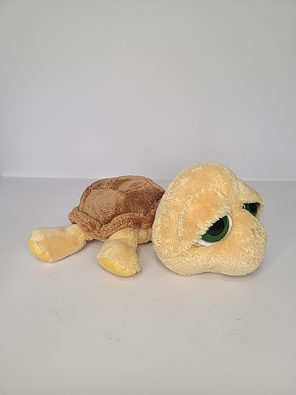 russ berrie shelly turtle yellow brown plush stuffed animal toy 10" big eyes